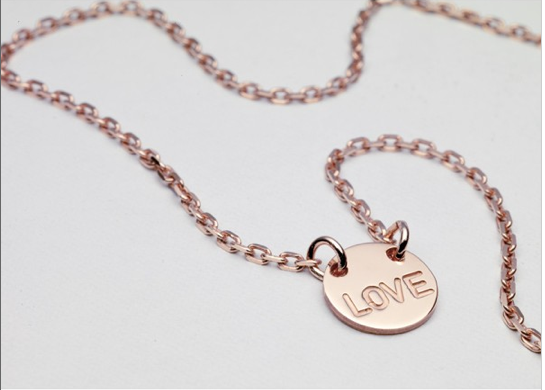 Collier love vermeil