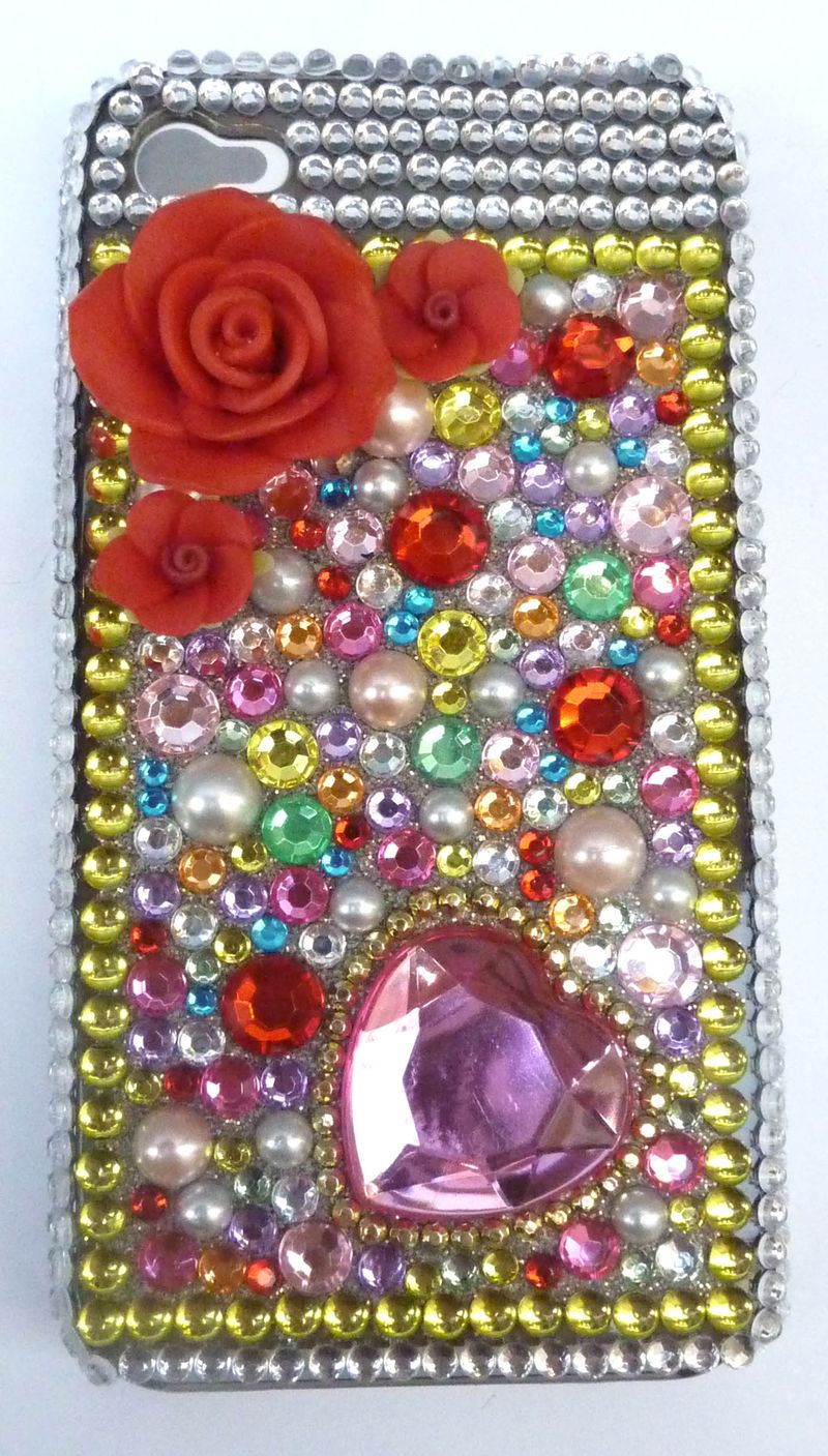 Coque iphone  multico rose rouge 4g 1